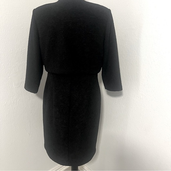 Jessica Howard Women Petite 10P Black 2 Piece Dress Matching Embellished Jacket - Picture 6 of 15
